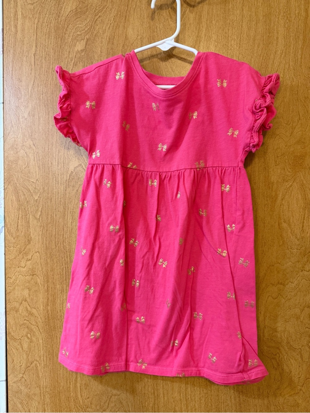Old Navy Hot Pink Dress with Gold Butterfly Accents